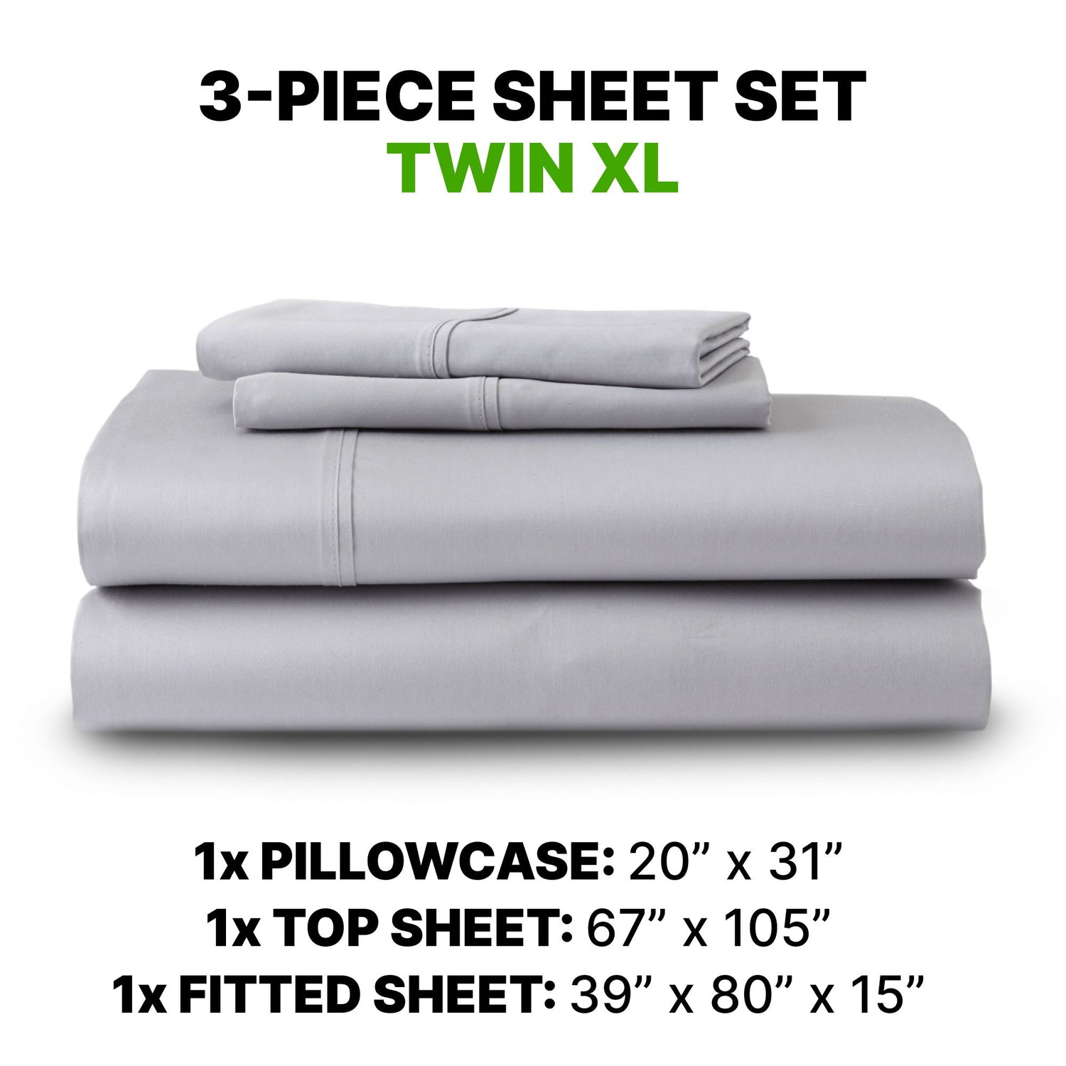 Sheet Set Luxurious Supima Cotton, Wrinkle Resistant, Breathable, With 2 Ghostgrip Band