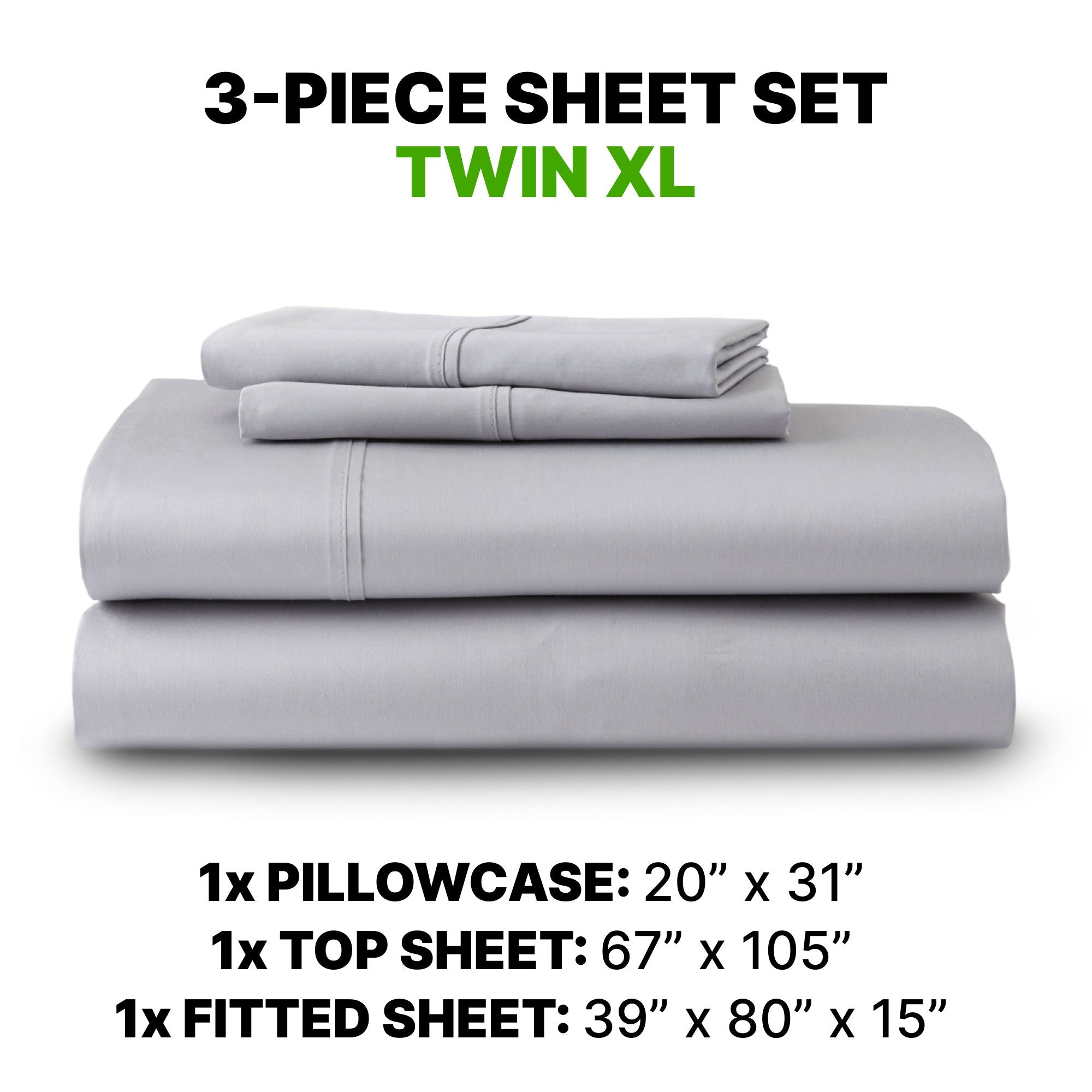 Sheet Set Luxurious Supima Cotton, Wrinkle Resistant, Breathable, With 2 Ghostgrip Band