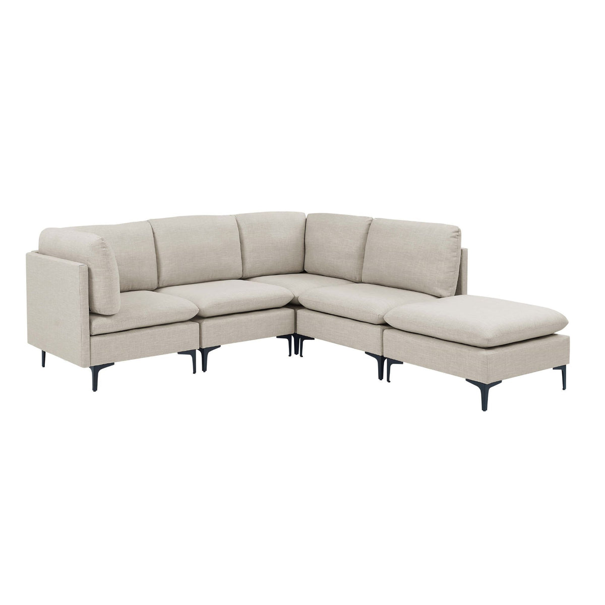 Upholstered Modular Sectional &amp; Tall Legs