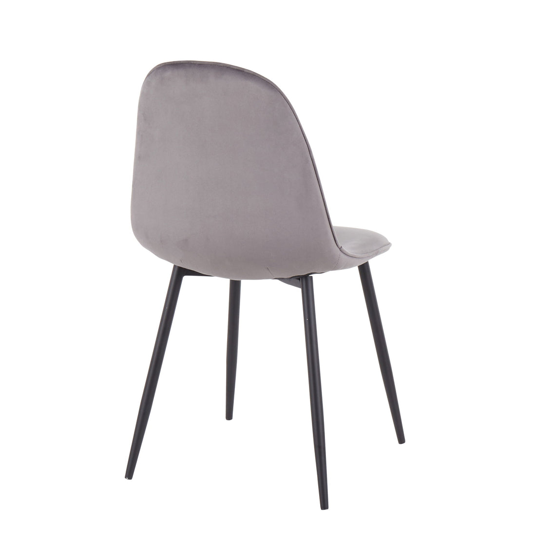 Pebble - Contemporary Chair (Set of 2) - Gray - Velvet