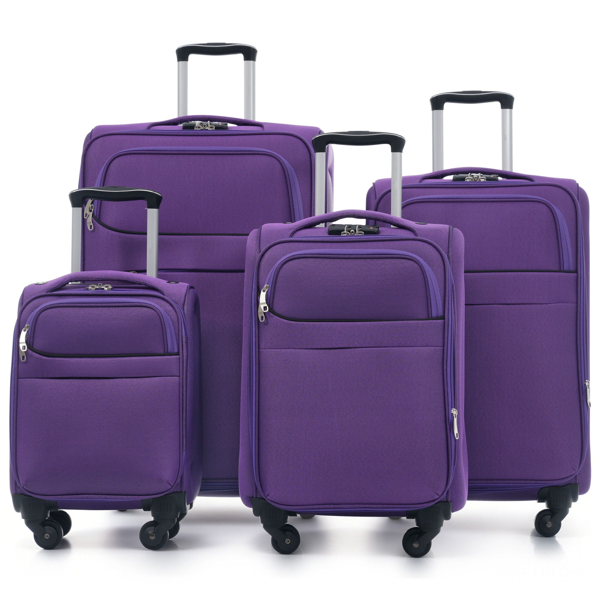 Softside Luggage 4 Piece Set With Expandable Spinner Wheels
