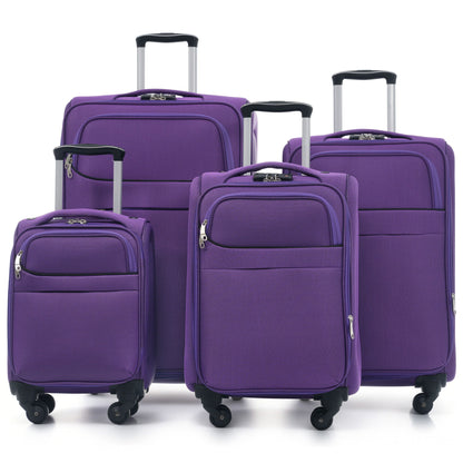 Softside Luggage 4 Piece Set With Expandable Spinner Wheels