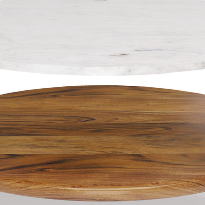 Wagner - Round Marble &amp; Wood Table