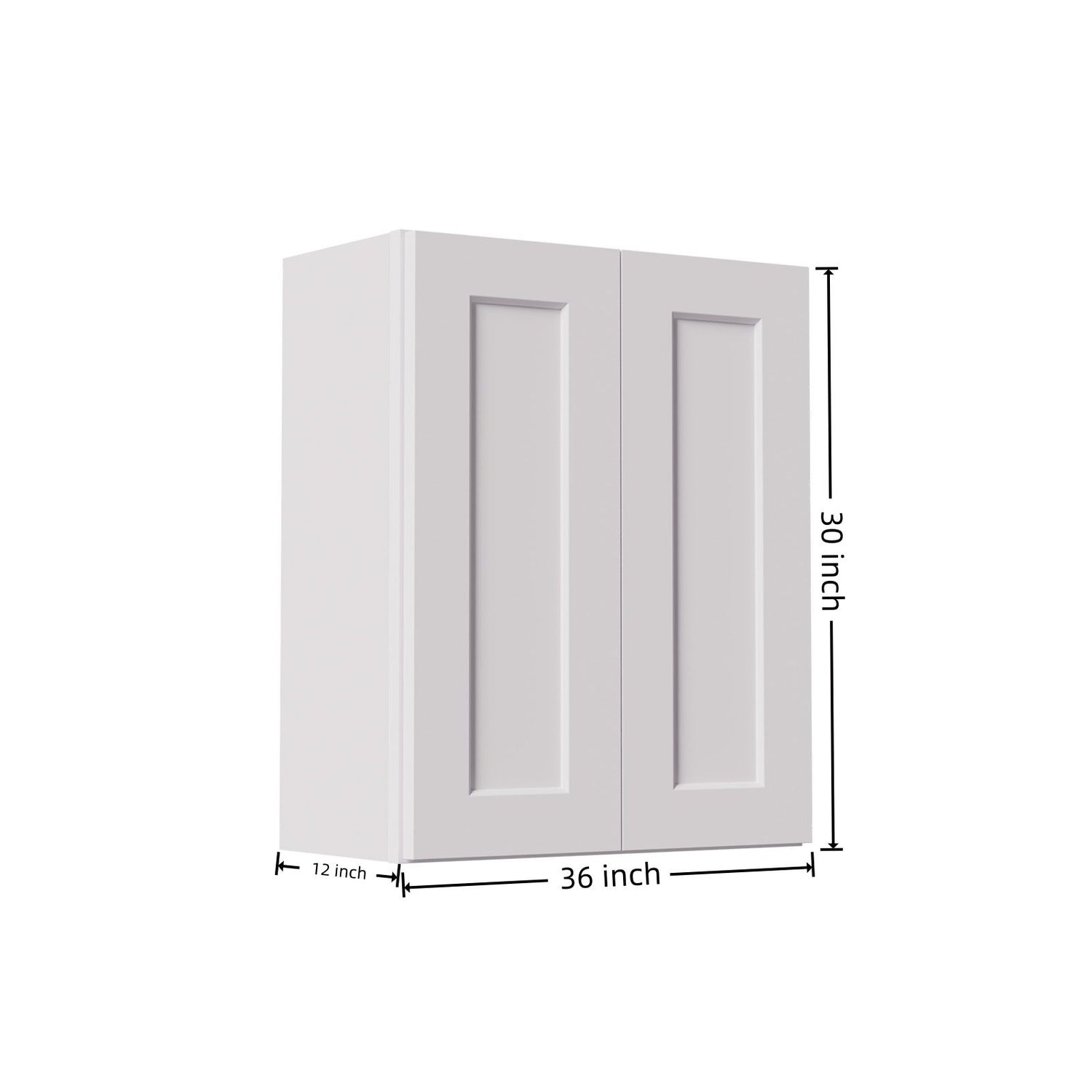 Shaker Wall Cabinet With Soft Close Hinges, Adjustable Shelves, Double Door
