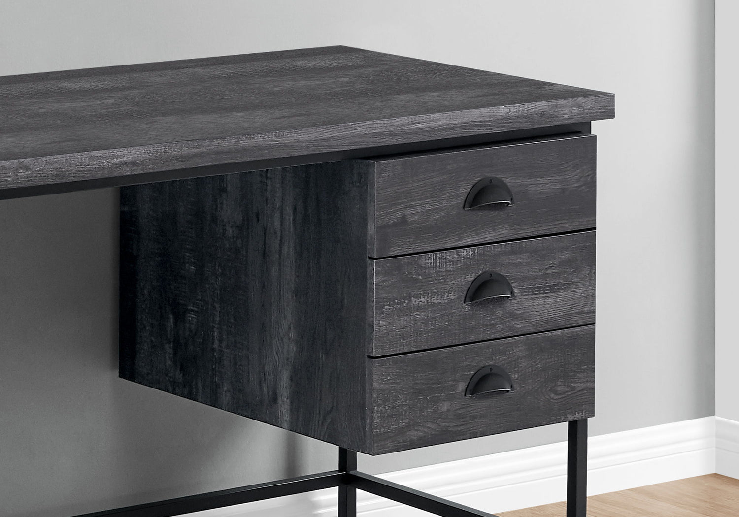 Computer Desk For Home Office, Laptop, 3 Storage Drawers, Contemporary &amp; Moder
