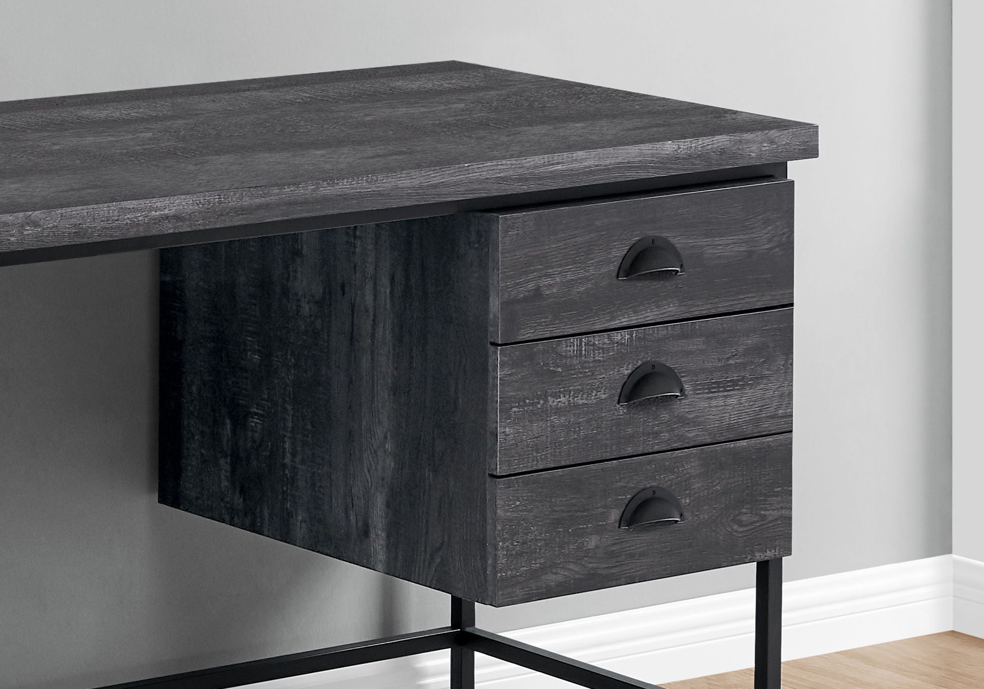 Computer Desk For Home Office, Laptop, 3 Storage Drawers, Contemporary &amp; Moder