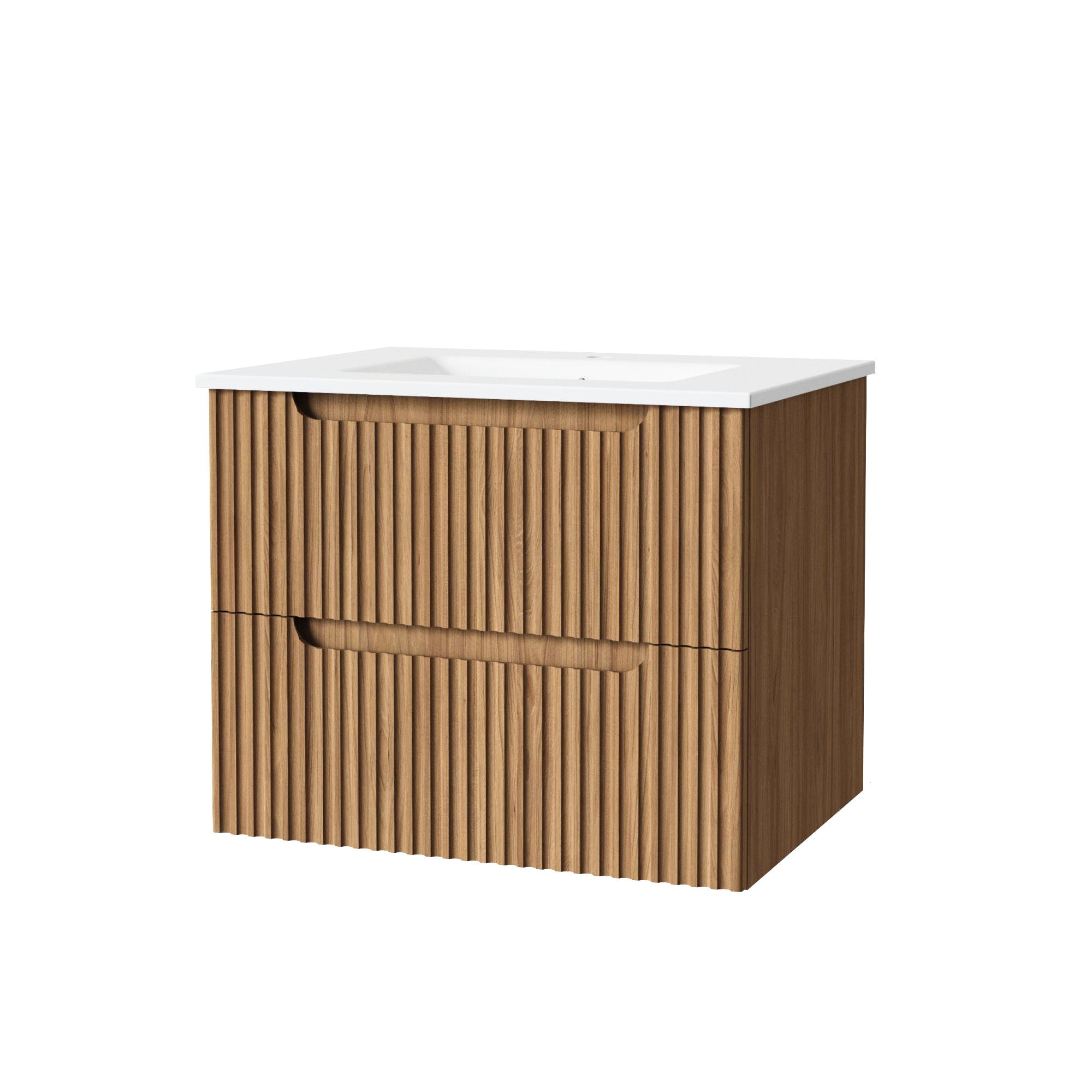 30&quot; Wall Mounted Bathroom Vanity With Sink, Soft Close System, And Spacious Drawers - Walnut