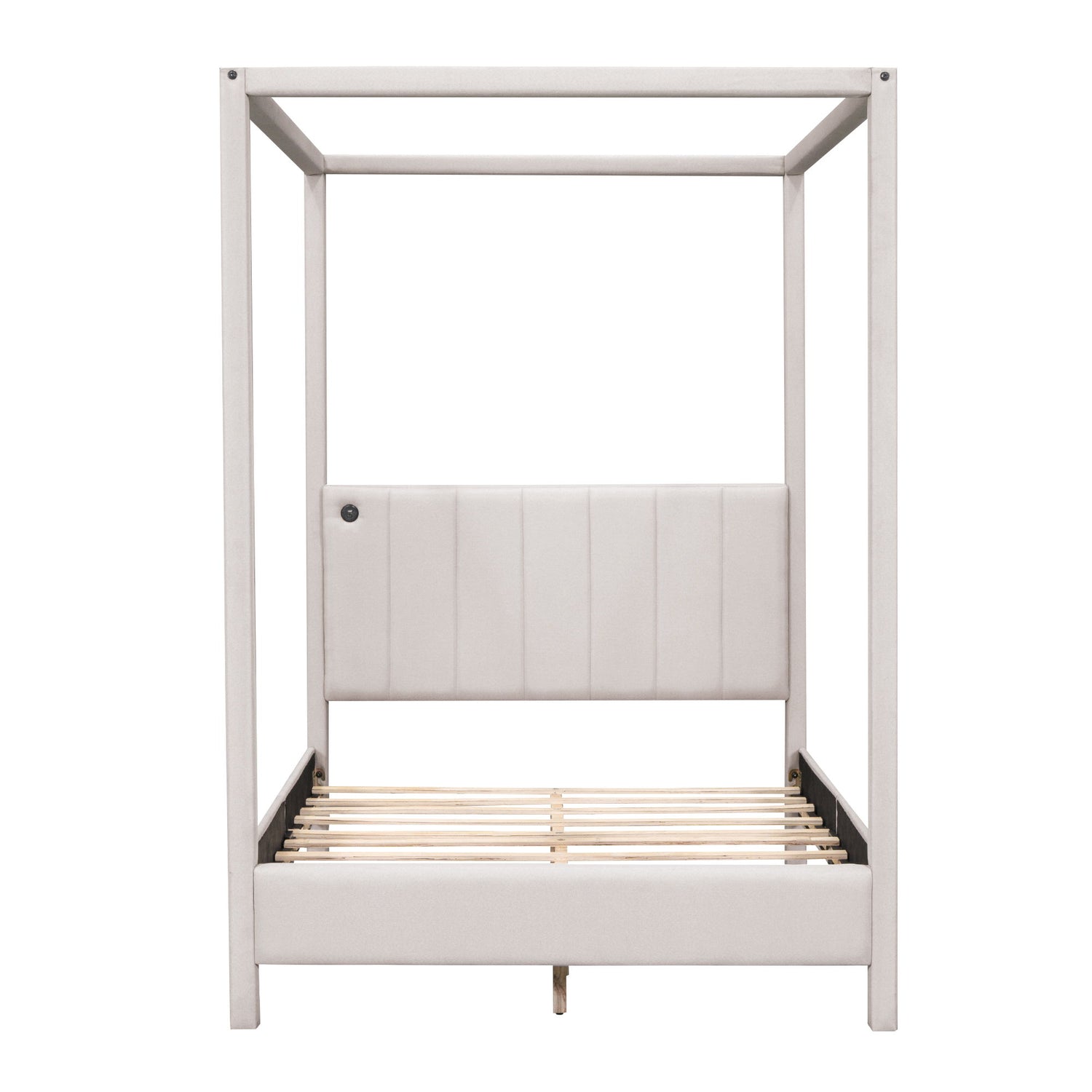 Canopy Platform Bed With USB And Type-C Ports