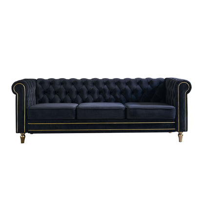 Chesterfield - Velvet Sofa 84.65&quot; For Living Room