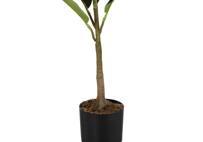Artificial Plant, 40&quot; Tall, Rubber Tree, Indoor, Faux, Fake, Floor, Greenery, Potted, Real Touch, Decorative - Green / Black