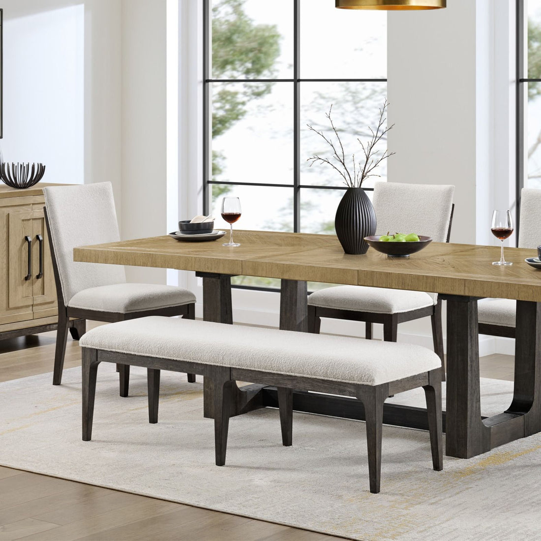 Upholstered Bench - Brown