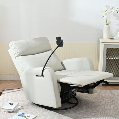 31.5&quot; 270 Power Swivel Rocker Recliner Chair, Electric Glider Reclining Sofa With USB Ports, Power Swivel Glider, Rocking Chair Nursery Recliners For Living Room Bedroom - Light Gray