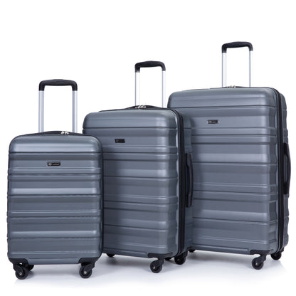 Expandable 3 Piece Luggage Sets Lightweight &amp; Durable Suitcase, Spinner Wheels, Tsa Lock