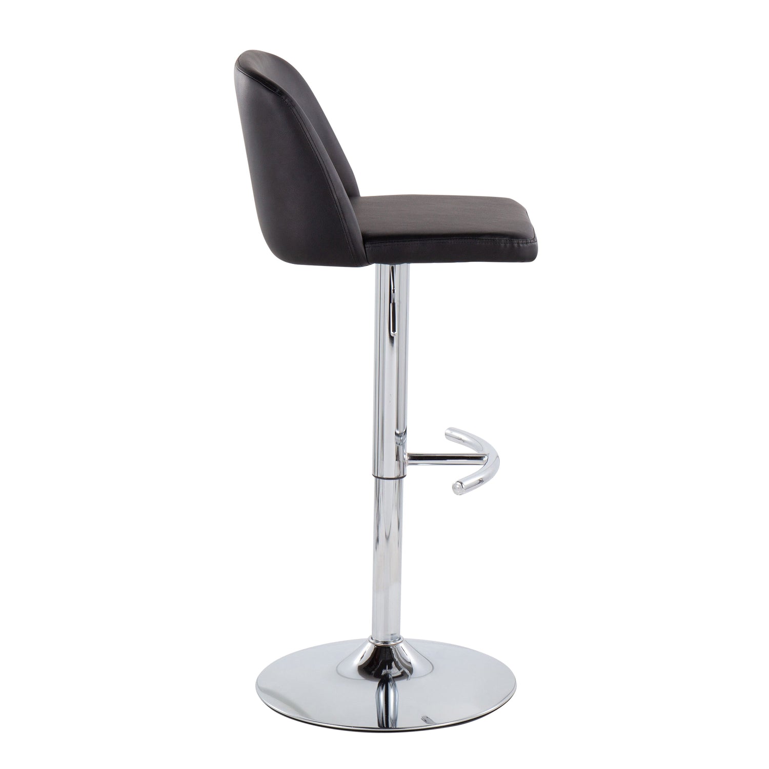 Toriano - Contemporary Adjustable Barstool With Swivel &amp; Rounded T Footrest (Set of 2)