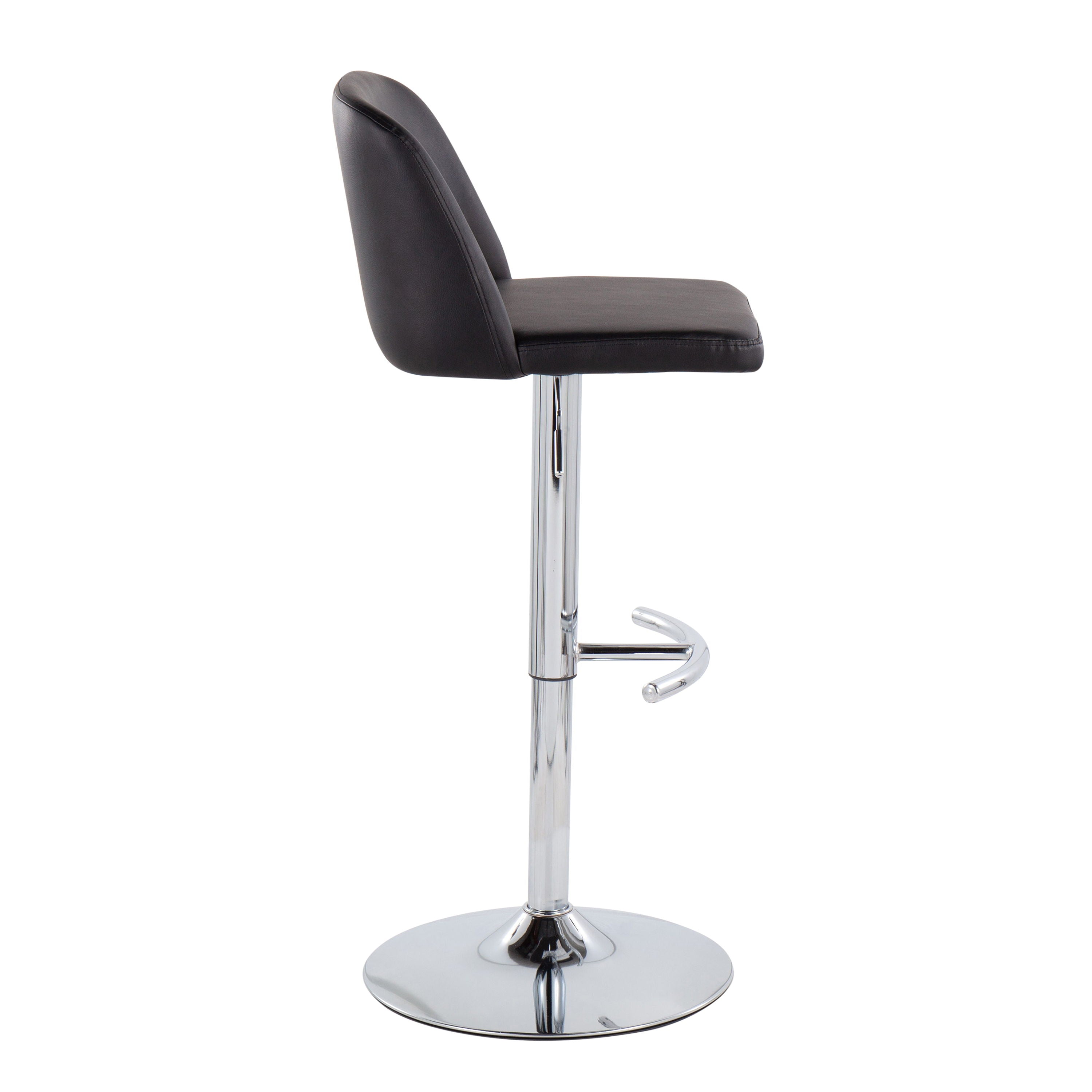 Toriano - Contemporary Adjustable Barstool With Swivel &amp; Rounded T Footrest (Set of 2)