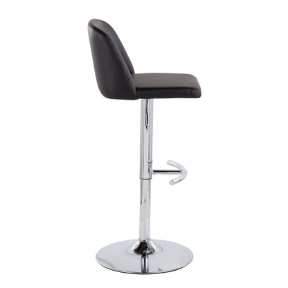 Toriano - Contemporary Adjustable Barstool With Swivel &amp; Rounded T Footrest (Set of 2)