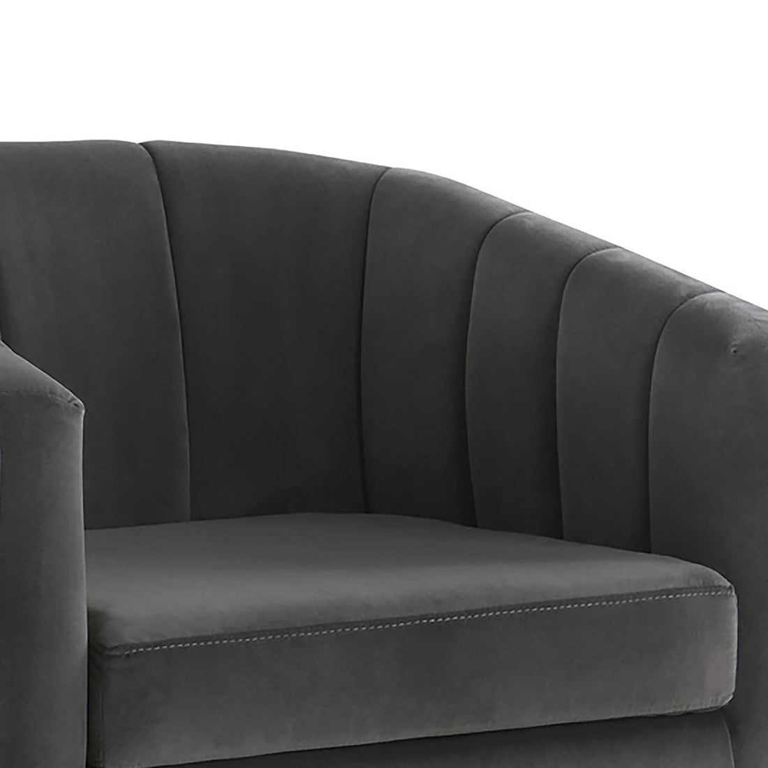 Tufted Barrel Accent Chair Upholstered Lounge Chair - Gray
