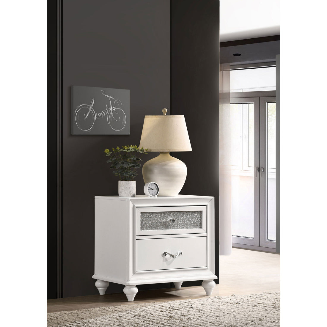 Barzini - 2 Drawer Nightstand Storage - White