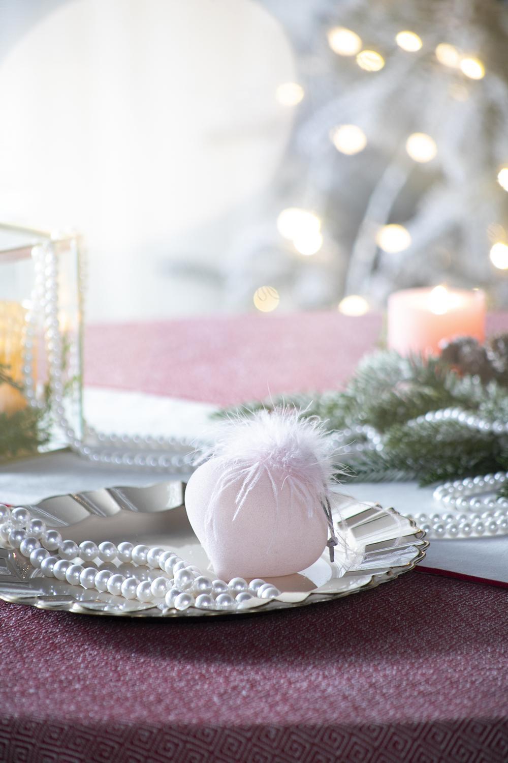 Christmas Ball Ornaments, Glass Decorative Hanging Ball Christmas Tree Ornaments For Holiday Party Decorations (Set of 6) - Pink