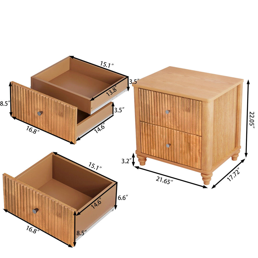 3 Piece Bedroom Set &amp; Bed And 2 Nightstands