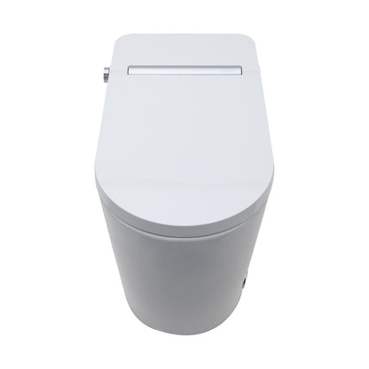 Smart Toilet With Bidet Built In, Auto Open &amp; Close, Elongated Heated Seat, Foot Sensor Flush, LED Display, Warm Water Wash - White