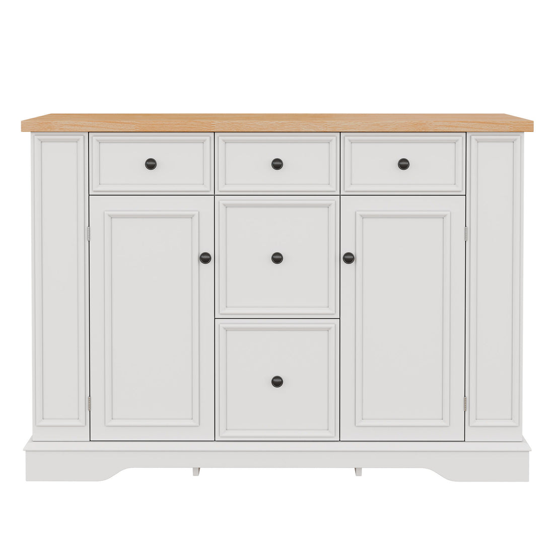 Sideboard Buffet Cabinet With 5 Drawers, 2 Cabinets, Adjustable Shelves