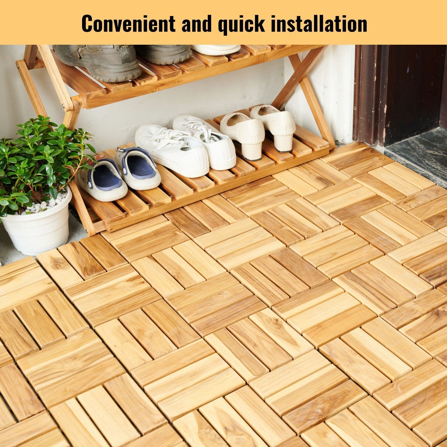 12&quot; X 12&quot; Interlocking Deck Tiles Checker Pattern