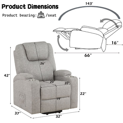 Recliner With Power Lift &amp; Massage