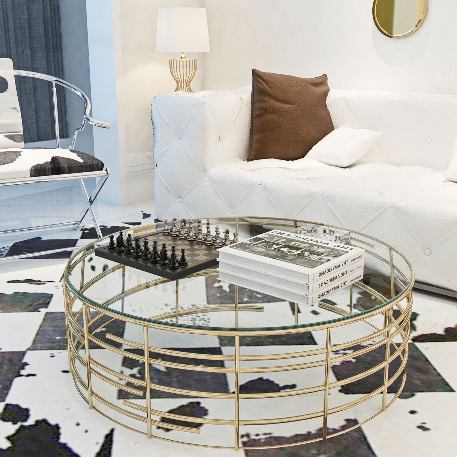 36&quot; Round Tempered Glass Table Top Clear Glass 1 / 4’’&quot; Thick Round Polished Edge - Transparent