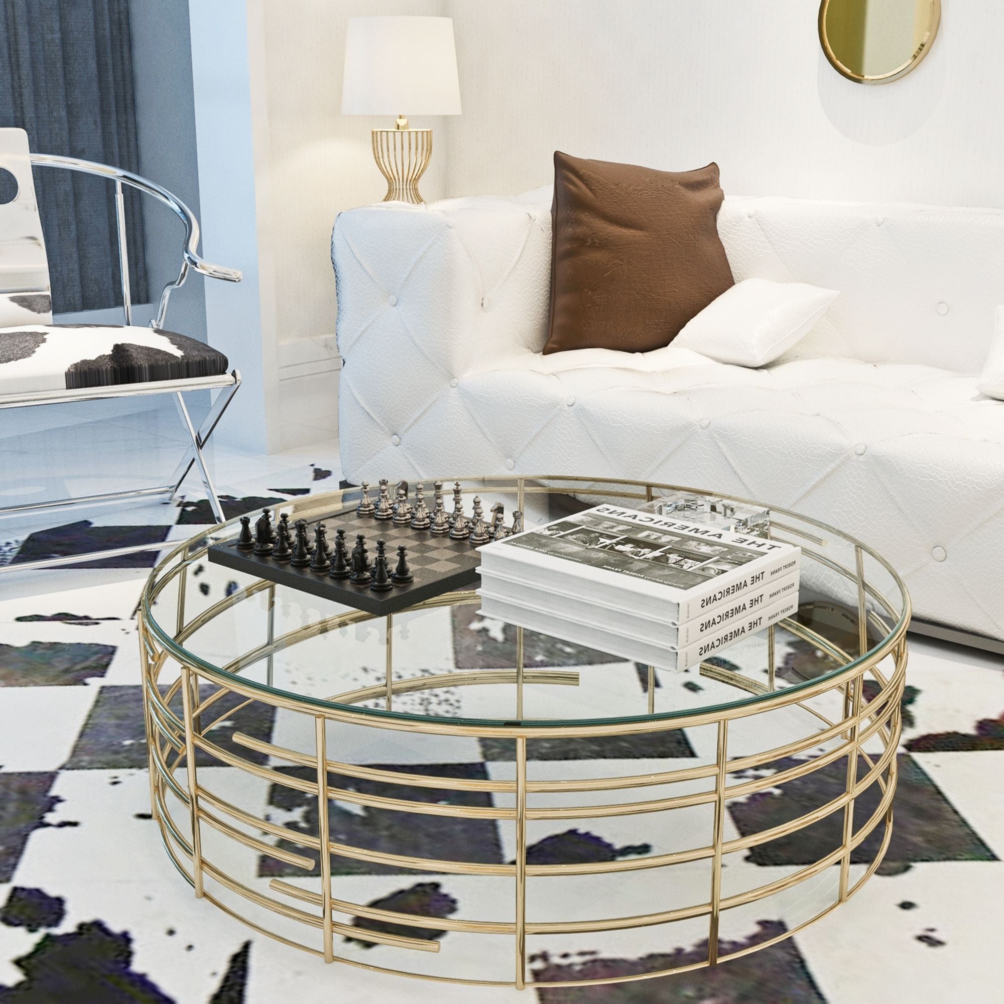 36&quot; Round Tempered Glass Table Top Clear Glass 1 / 4’’&quot; Thick Round Polished Edge - Transparent