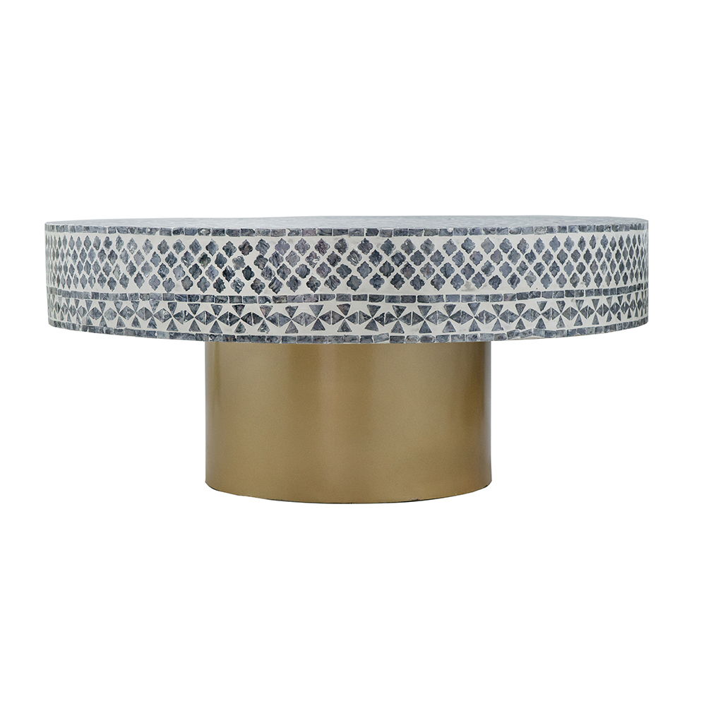 Unique Capiz Coffee Table &amp; Pedestal Base