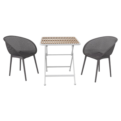 2 Pack Lounge Chair Set &amp; Folding Square Table