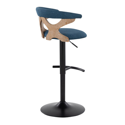 Gardenia - Contemporary Adjustable Barstool &amp; Swivel With Rounded T Footrest (Set of 2)
