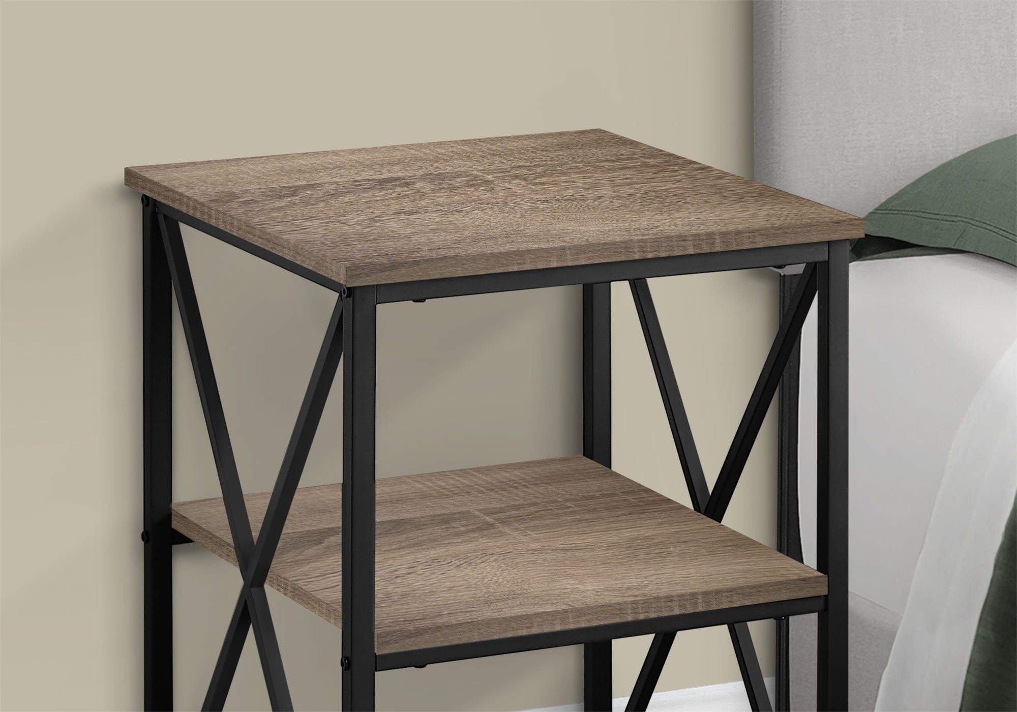 3 Tier Accent Table, Side Marble Look Contemporary &amp; Modern