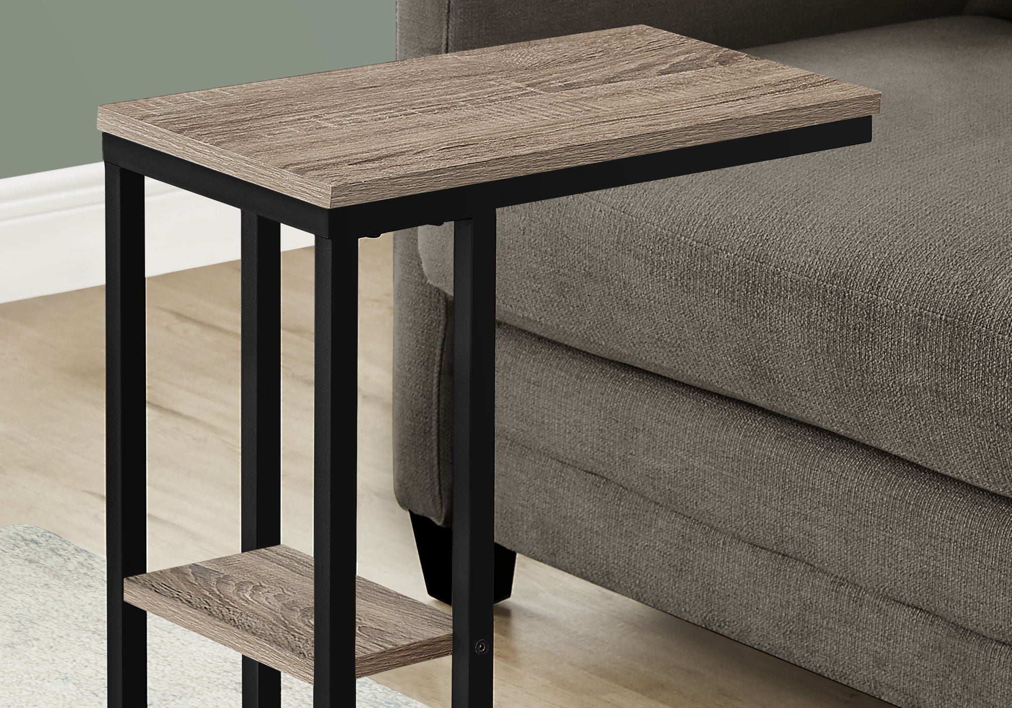 Accent Table, C - Shaped, Marble Look Contemporary &amp; Modern Convenient Design
