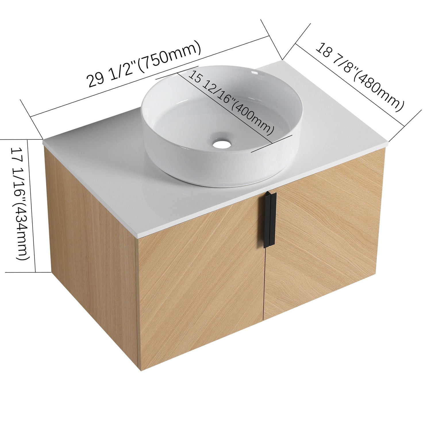 Wall Mounted Bathroom Vanity With Art Sink