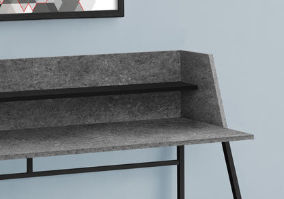 Computer Desk For Home Office, Laptop, Storage Shelves, Marble Look Contemporary &amp; Modern