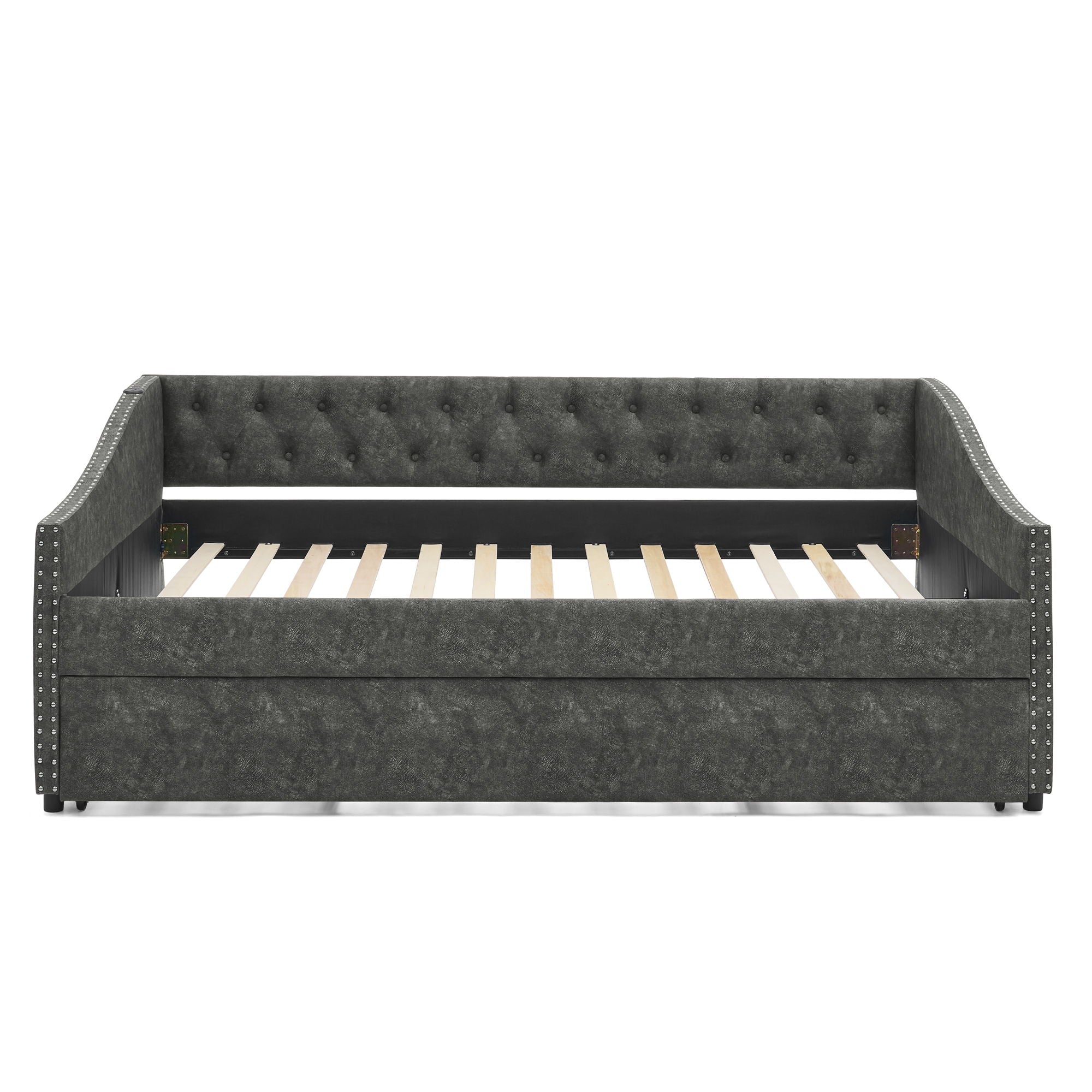 Upholstered Daybed With USB Charging &amp; Pull Out Bed
