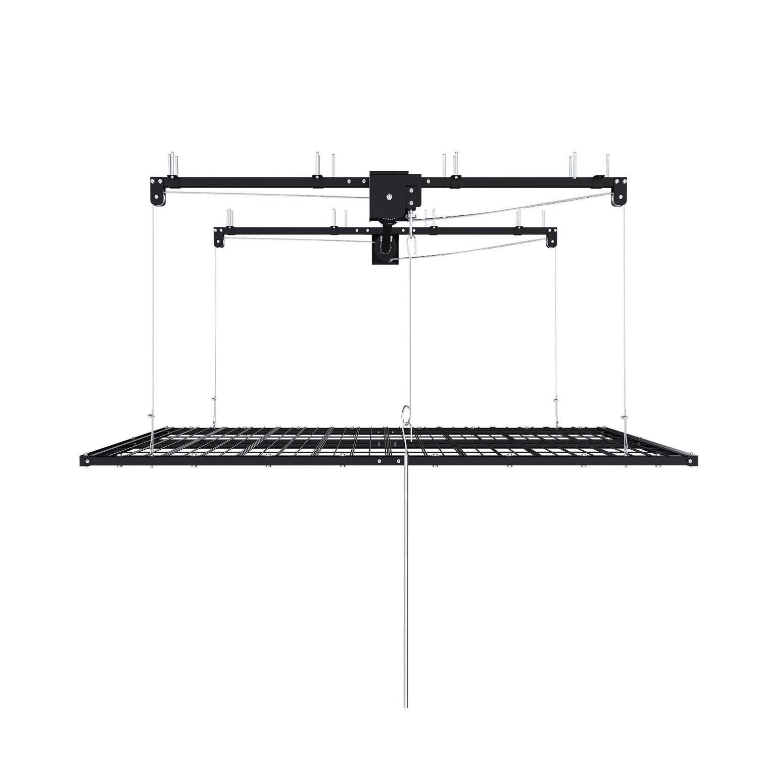 Overhead Garage Storage Rack For High Ceilings &amp; Safety Lock - Black
