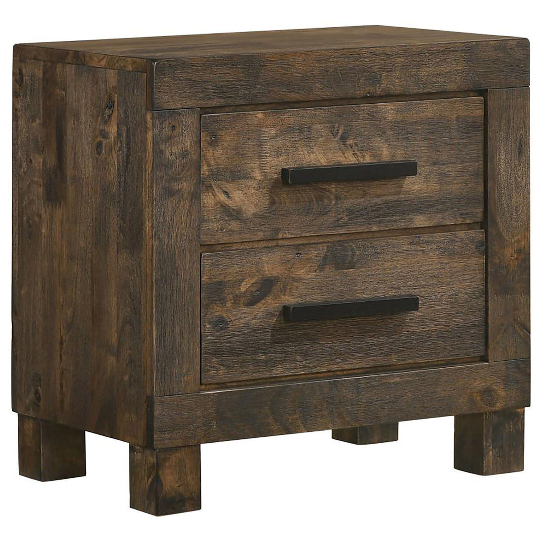 2 Drawer Nightstand - Brown Wood