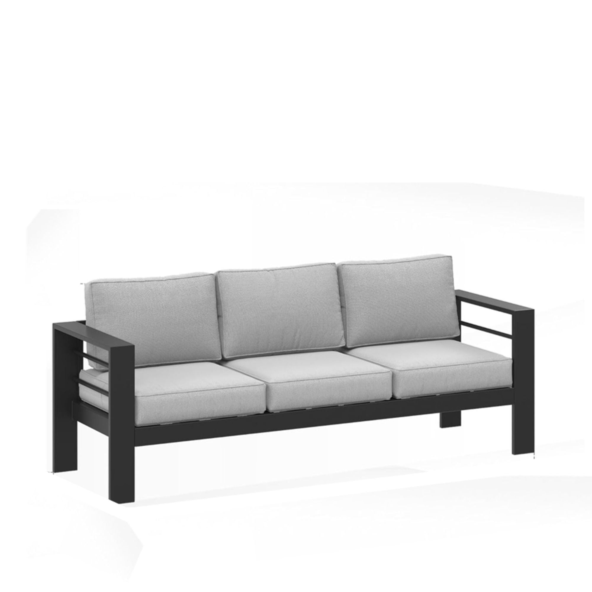 All-Weather Patio Sofa With Cushions, 3 Seat Outdoor Couch