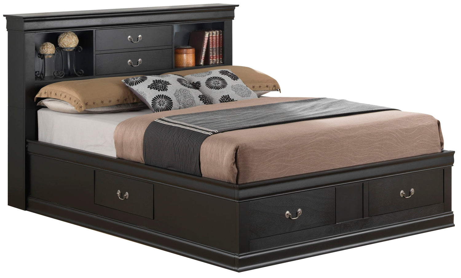 Louis Phillipe - Queen Storage Bed - Black