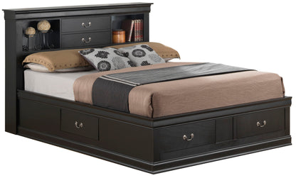 Louis Phillipe - Queen Storage Bed - Black