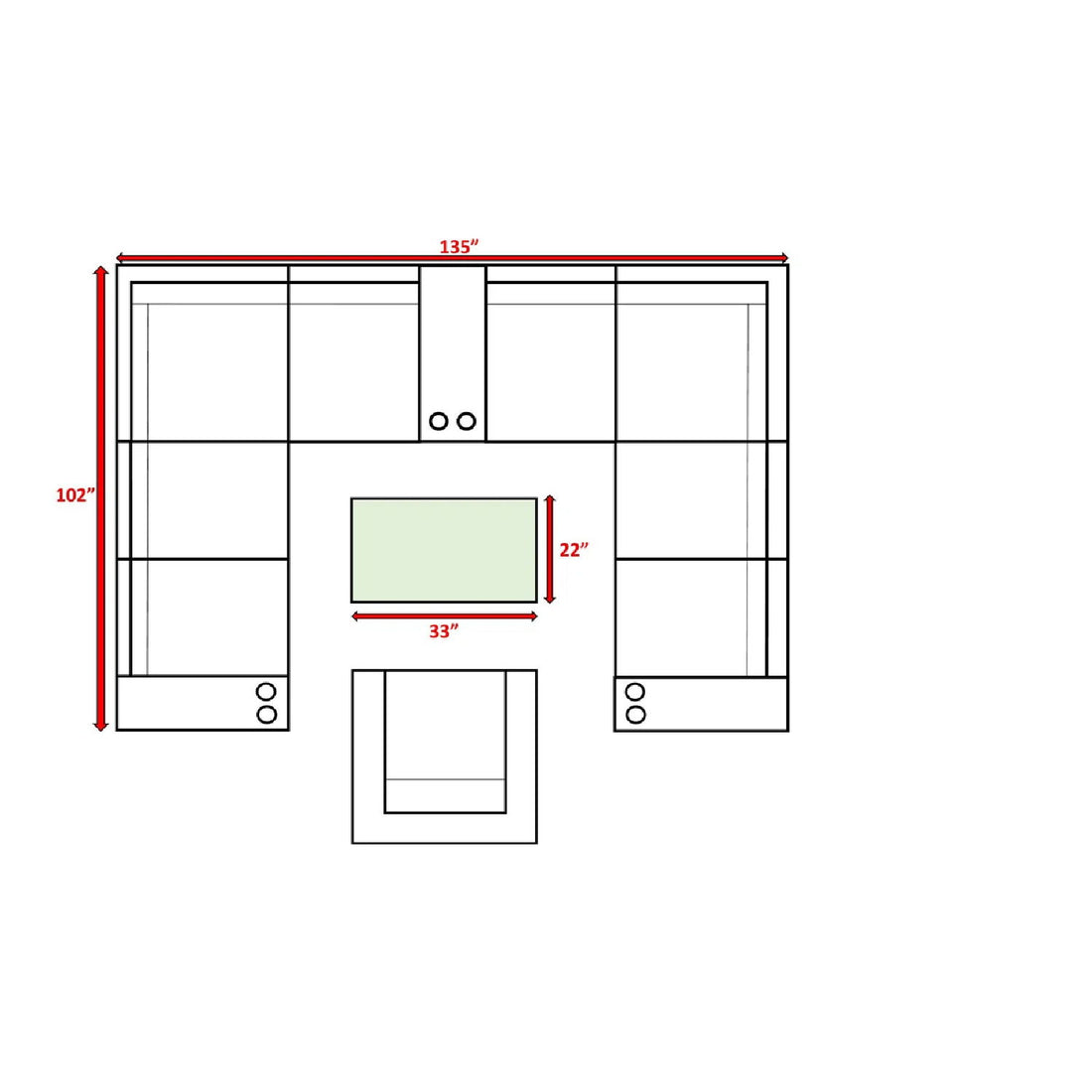 Outdoor 7 Person Conversation Set With Cushions, All Weather - Gray Mix