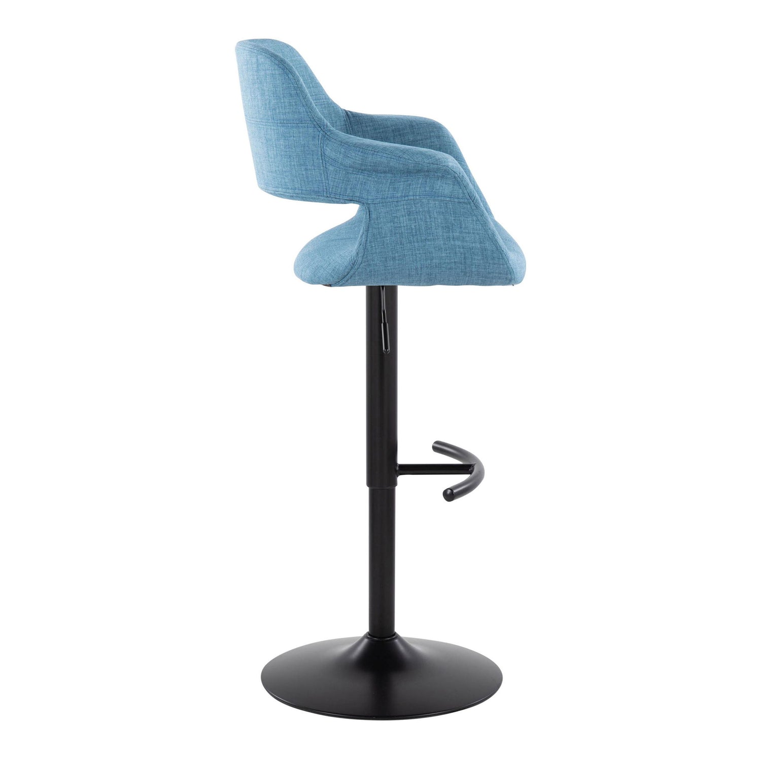 Vintage Flair - Mid Century Modern Adjustable Barstool With Swivel &amp; Rounded T Footrest (Set of 2)