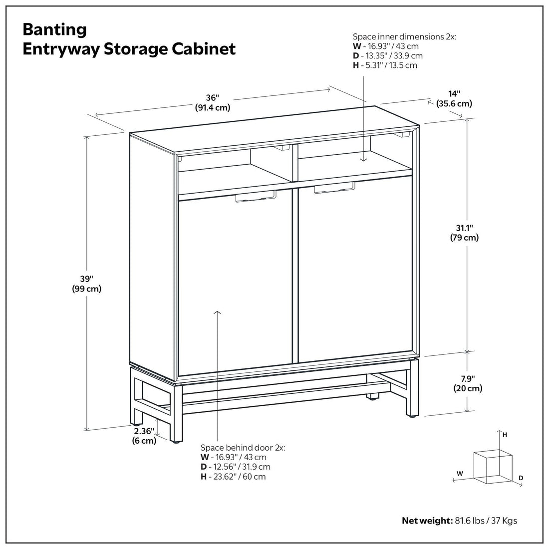 Banting - Entryway Storage Cabinet - Walnut Brown