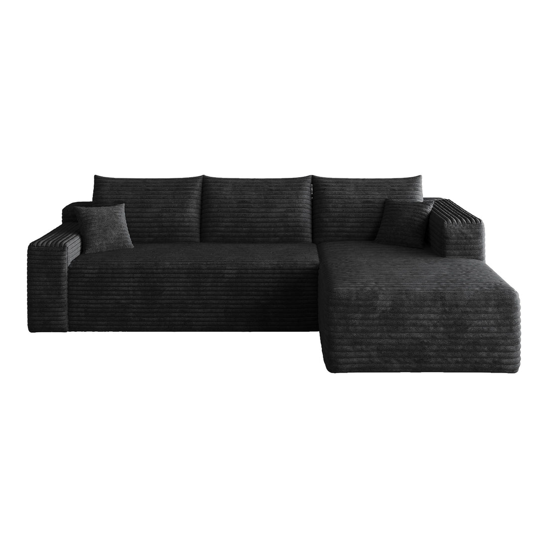Cloud Sectional Sofa, Comfort U-Shaped Sofa For Living Room - Black