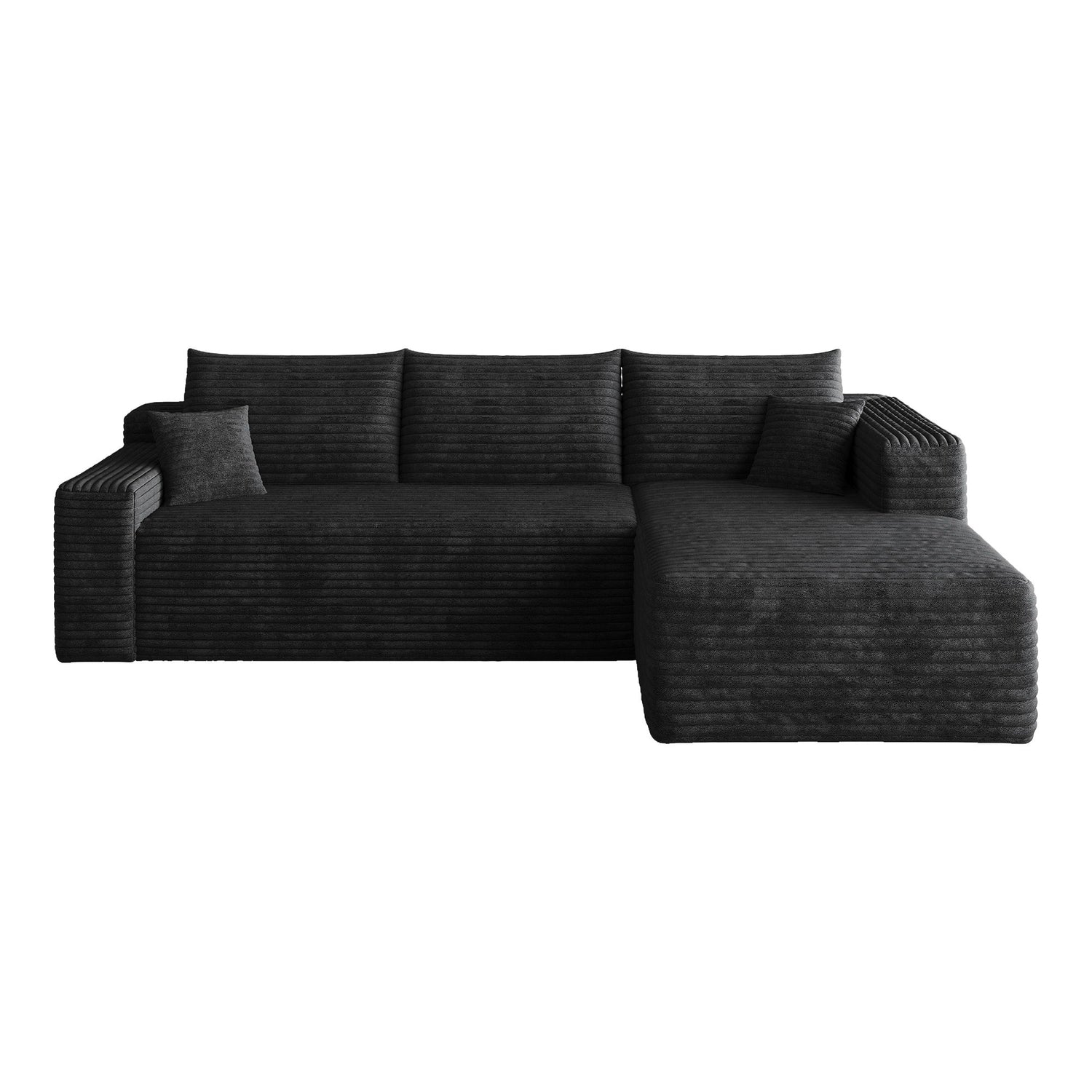 Cloud Sectional Sofa, Comfort U-Shaped Sofa For Living Room - Black