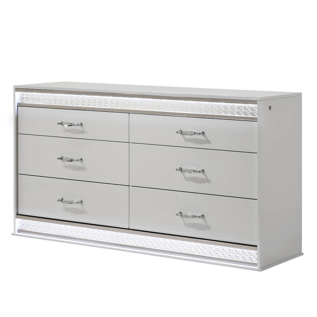 Glam - 6 Drawer Dresser With LED Lighting (Includes Dresser Only) - White