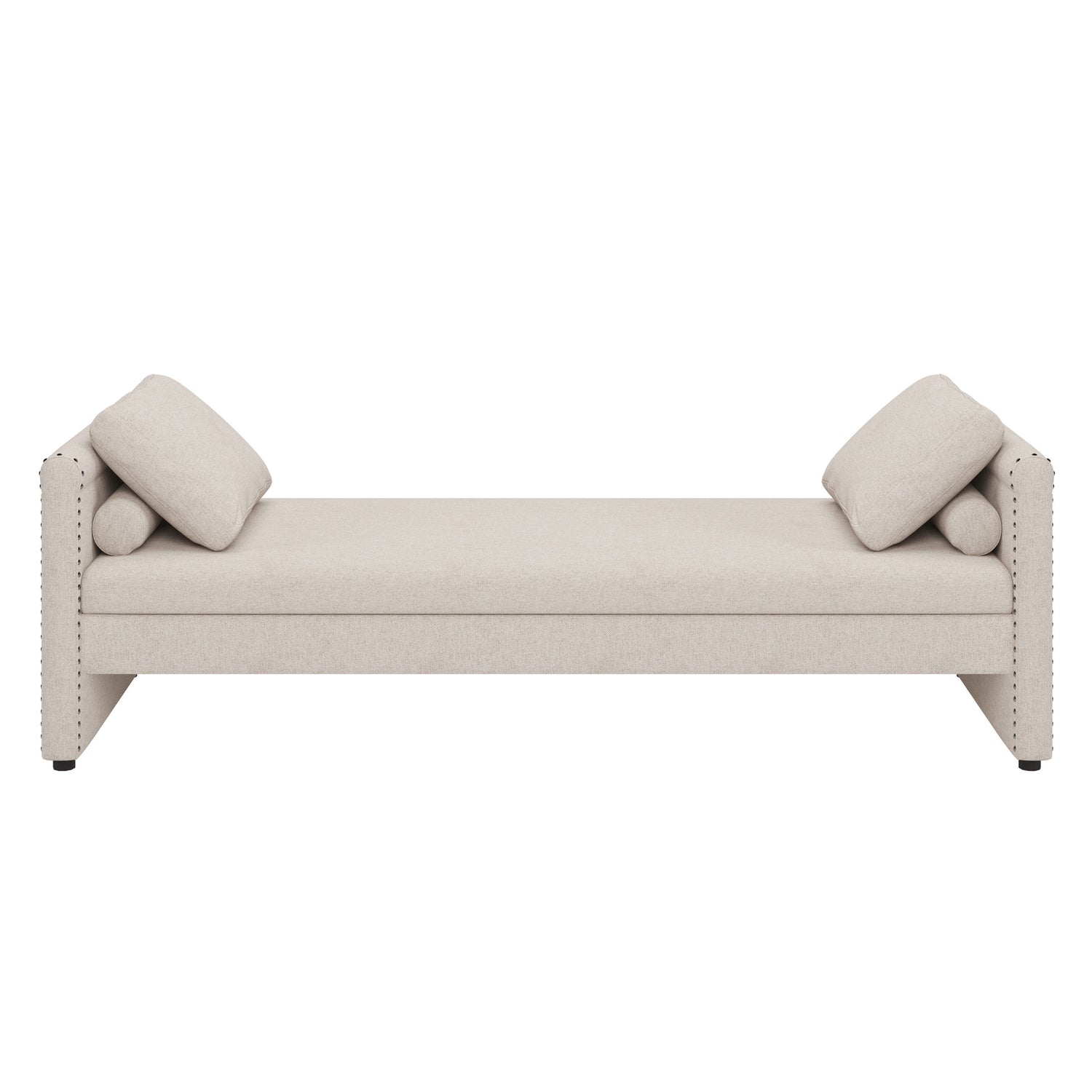Modern Upholstered Chaise Lounger Daybed With Pillows Small Single Daybed, No Mattress Needed